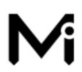 Logo minimaliste noir lettre M et i.